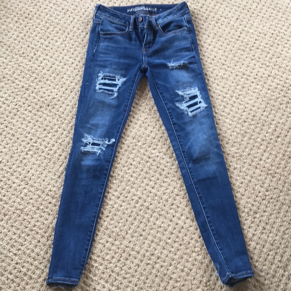American Eagle distressed skinny jeans, size 4